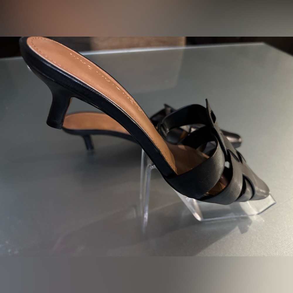 Who What Wear Black Pointed Leather Slide Mules - Picture 5 of 7